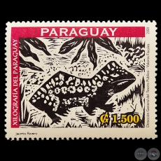 GRABADO DE JACINTO RIVERO - SELLO POSTAL PARAGUAYO AO 2001